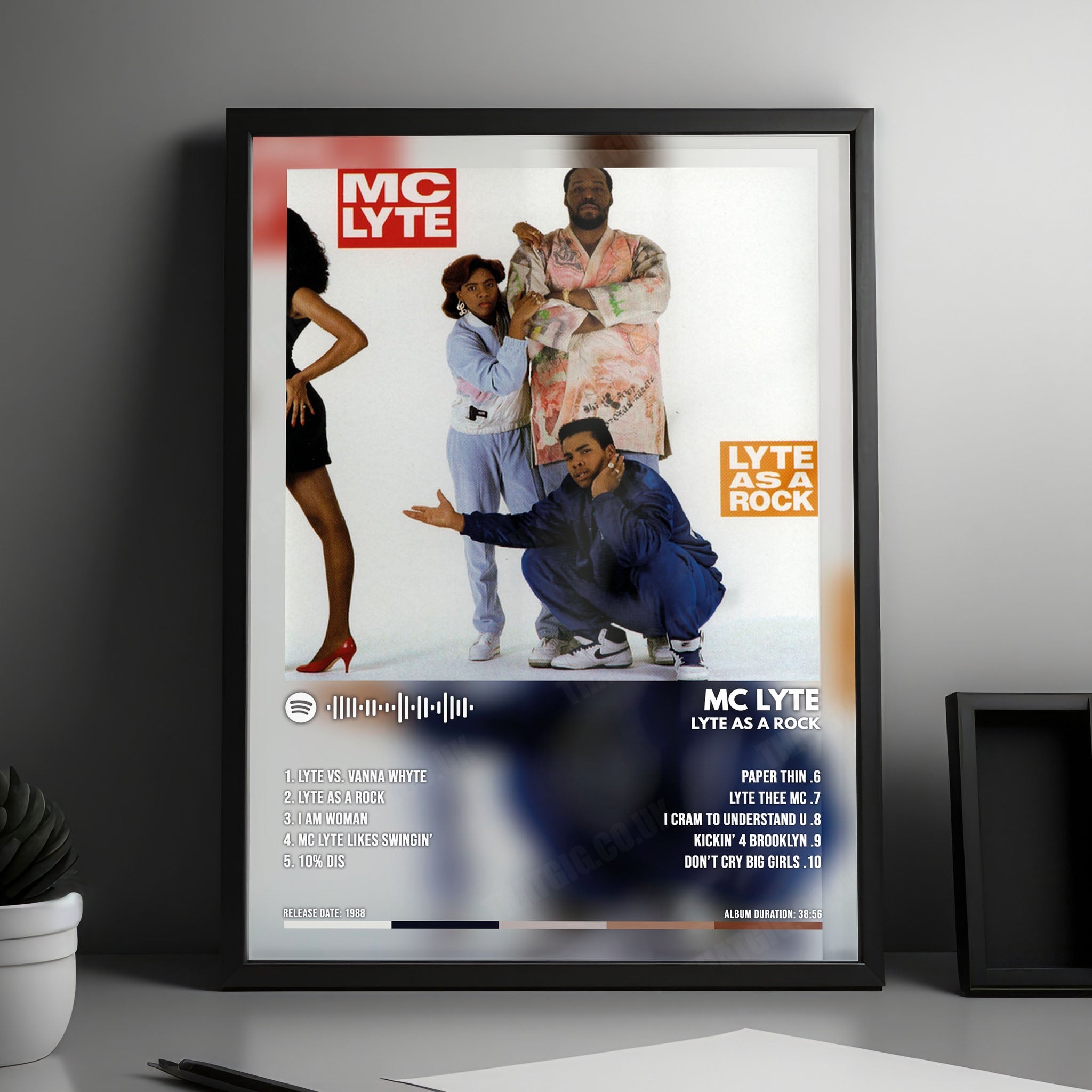 MC Lyte "Lyte as a Rock" Album Cover Poster - with Complete Tracklist