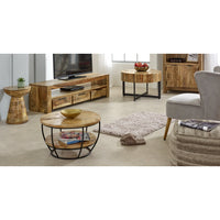 Merlin Mango Wooden & Metal Coffee Table With Shelf
