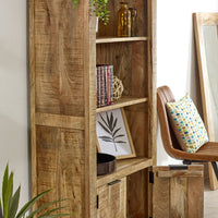Merlin Mango Wooden Bookcase With 2 Doors