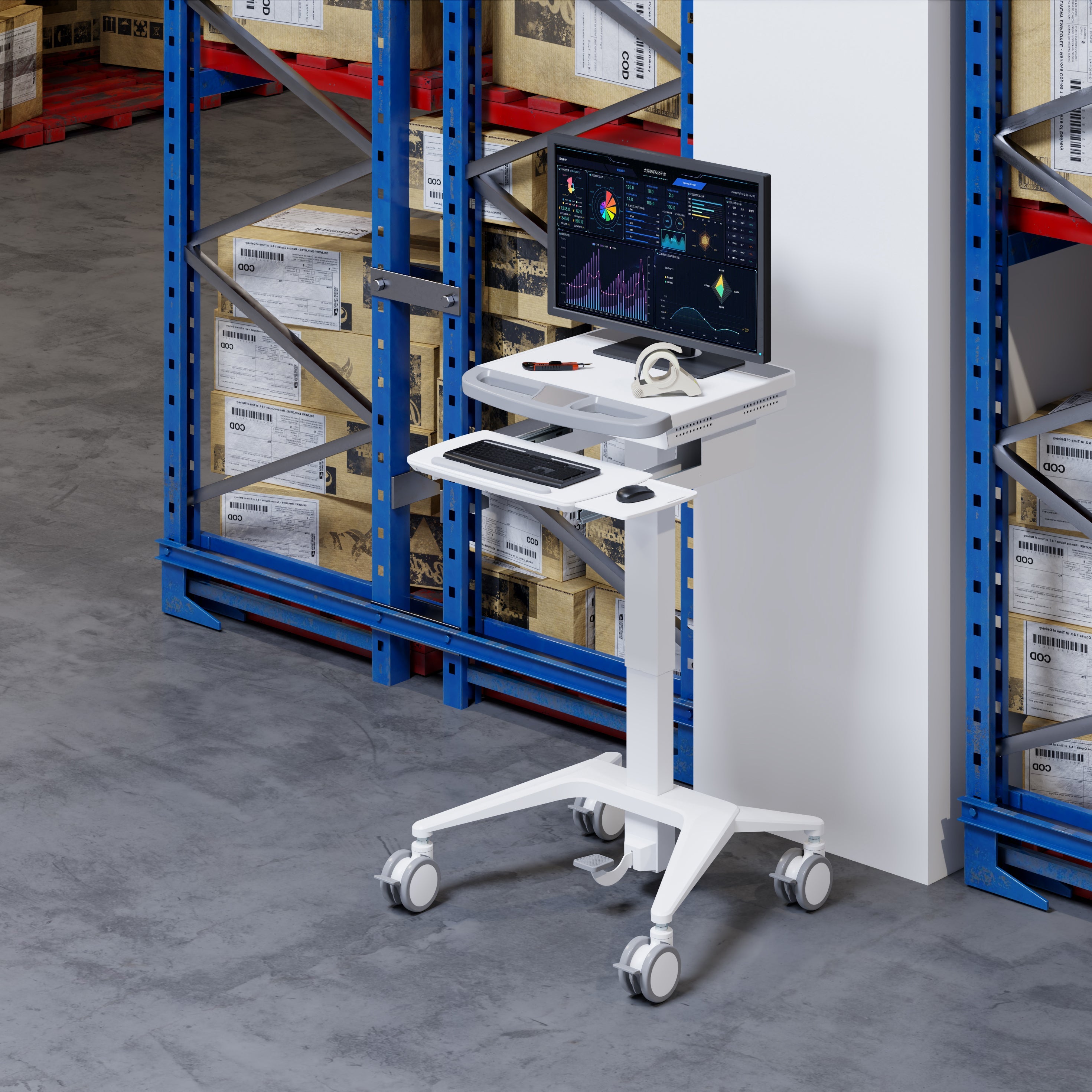 ProperAV Mobile Medical Trolley Cart