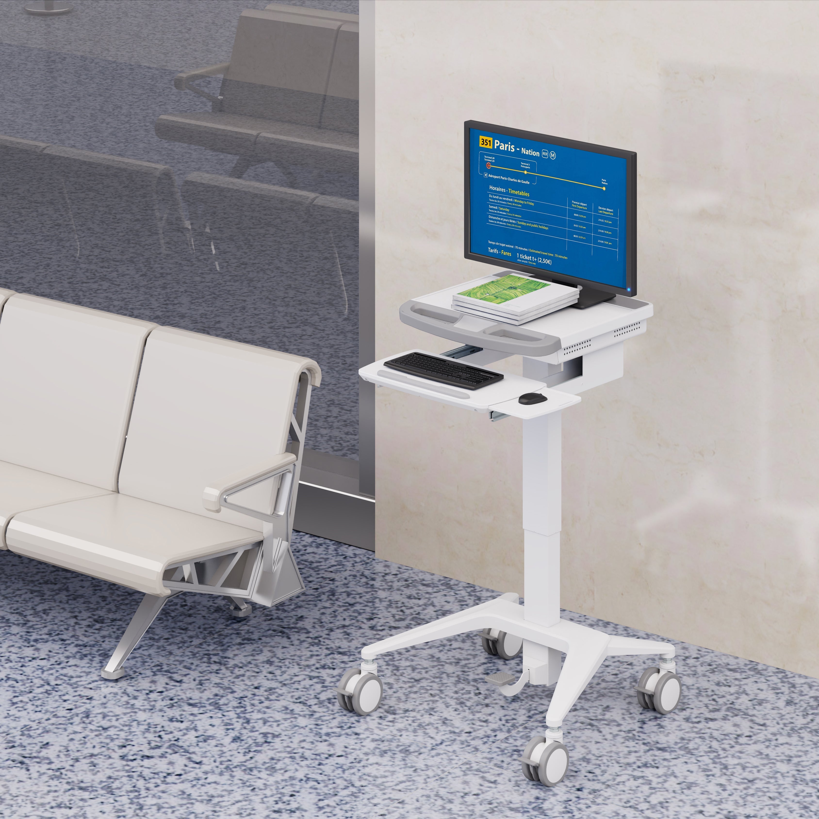 ProperAV Mobile Medical Trolley Cart
