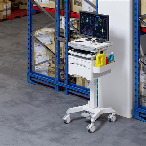 ProperAV Mobile Medical Trolley Cart with Two Drawers