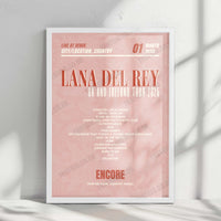 Lana Del Rey Setlist Poster - Principality Stadium, Cardiff - June 23rd, 2025