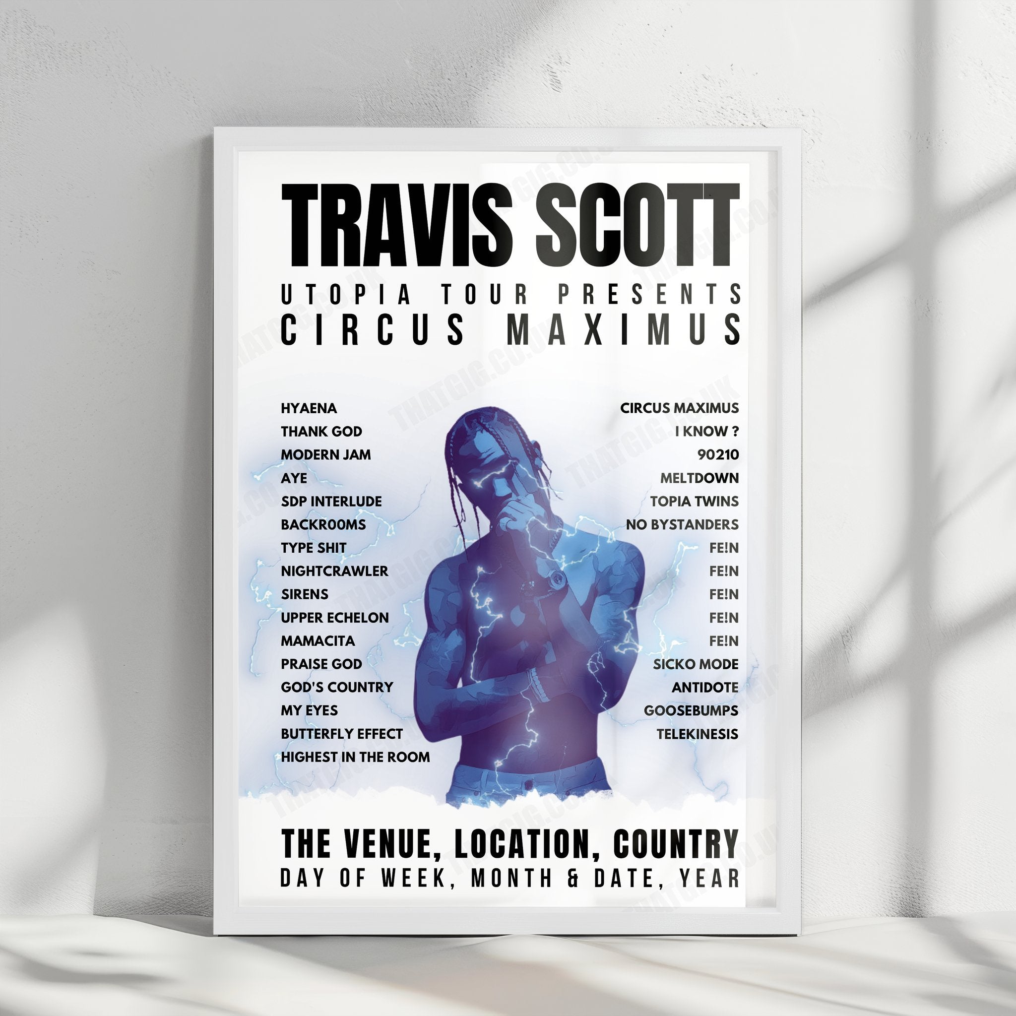 Travis Scott Setlist Poster - Oakland Arena, Oakland - November 1st, 2023