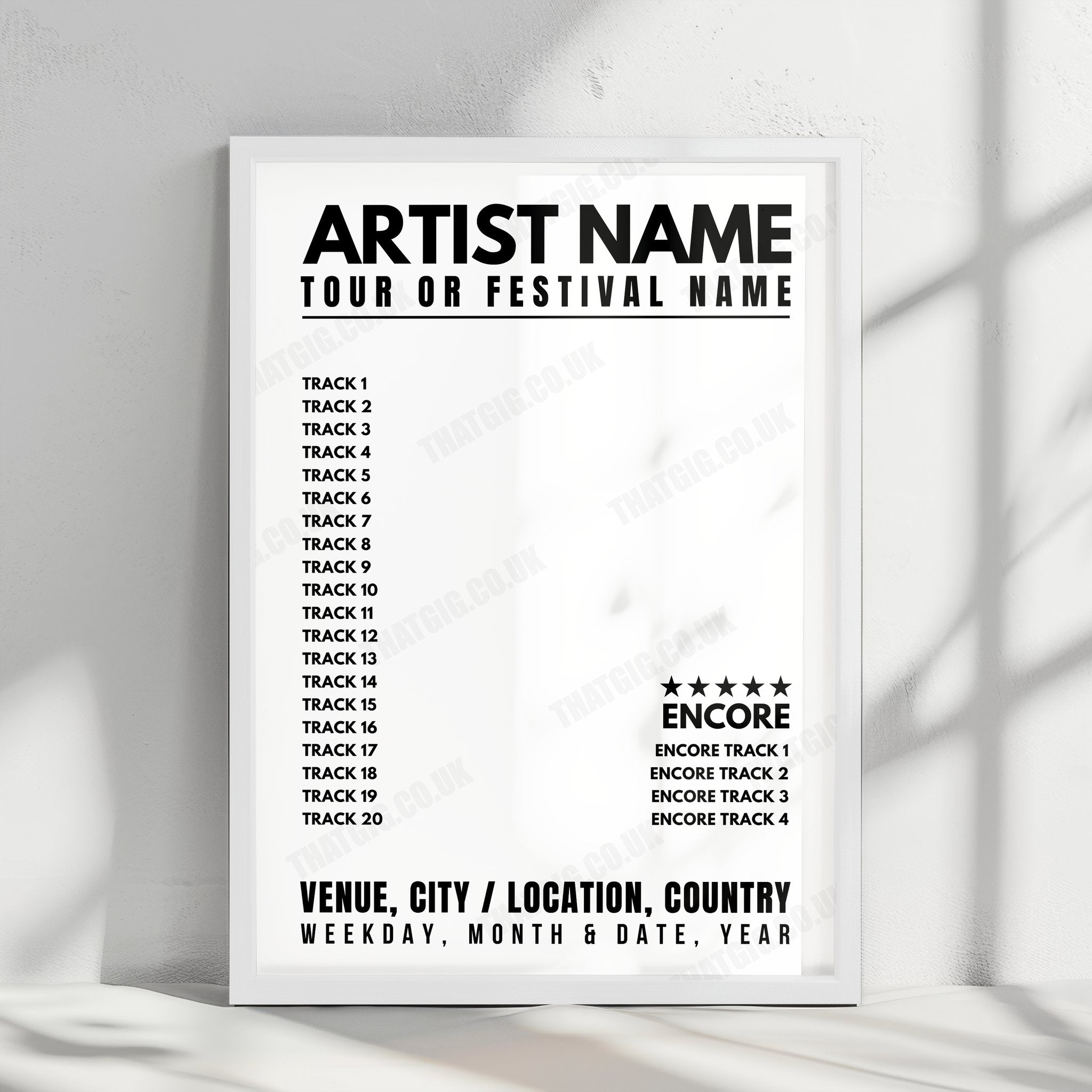 Request Any Gig Setlist Poster