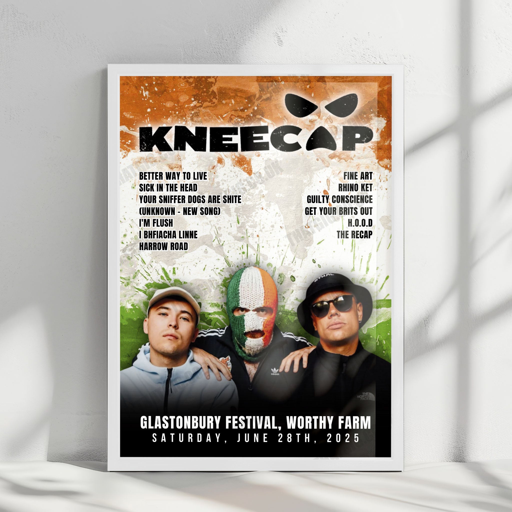 Kneecap Setlist Poster - Glastonbury Festival, Pilton, England - June 28th, 2025