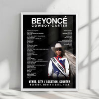Beyoncé Setlist Poster - Stade de France, Saint-Denis - June 22nd, 2025