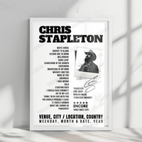 Chris Stapleton Setlist Poster - The Wharf Amphitheater, Orange Beach - July 15th, 2022