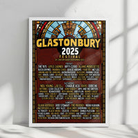 Glastonbury 2025 Line-up Poster - Worthy Farm, Pilton - June 27th–29th, 2025