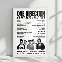 One Direction Setlist Poster - Sheffield Arena, Sheffield, England - October 30th, 2015