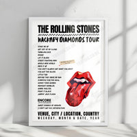 The Rolling Stones Setlist Poster - MetLife Stadium, East Rutherford, USA - May 23rd, 2024