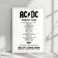 AC/DC Setlist Poster - Rinne (Festwiese Ostragehege), Dresden - June 16th, 2024
