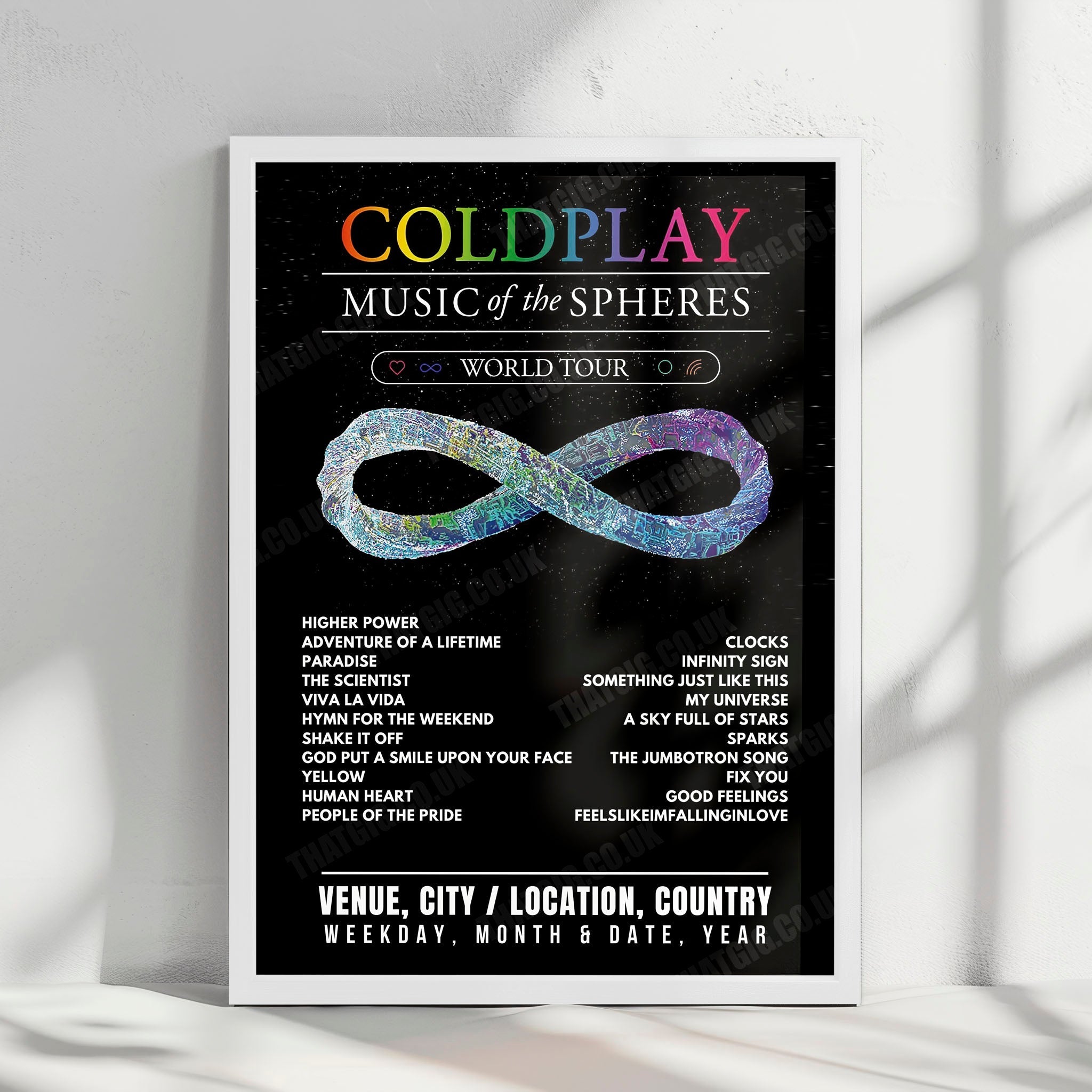 Coldplay Setlist Poster - Stadio Giuseppe Meazza, Milan - June 28th, 2023