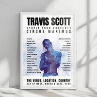 Travis Scott Setlist Poster - Oakland Arena, Oakland - October 31st, 2023