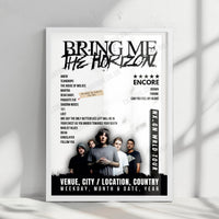 Bring Me the Horizon Setlist Poster - Main Square 2024, Arras, France - July 5th, 2024
