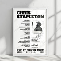 Chris Stapleton Concert Poster – Bank of New Hampshire Pavilion, Gilford, NH, USA – August 3rd, 2024