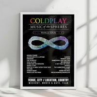 Coldplay Setlist Poster - Olympiastadion, Munich - August 18th, 2024