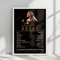 Adele Setlist Poster - The Colosseum at Caesars Palace, Las Vegas - March 3rd, 2023