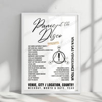 Panic! at the Disco Setlist Poster - The O2 Arena, London - March 7th, 2023