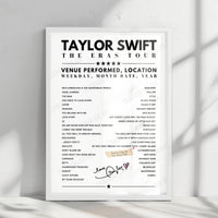 Taylor Swift Setlist Poster - SoFi Stadium, Inglewood - August 8th, 2023