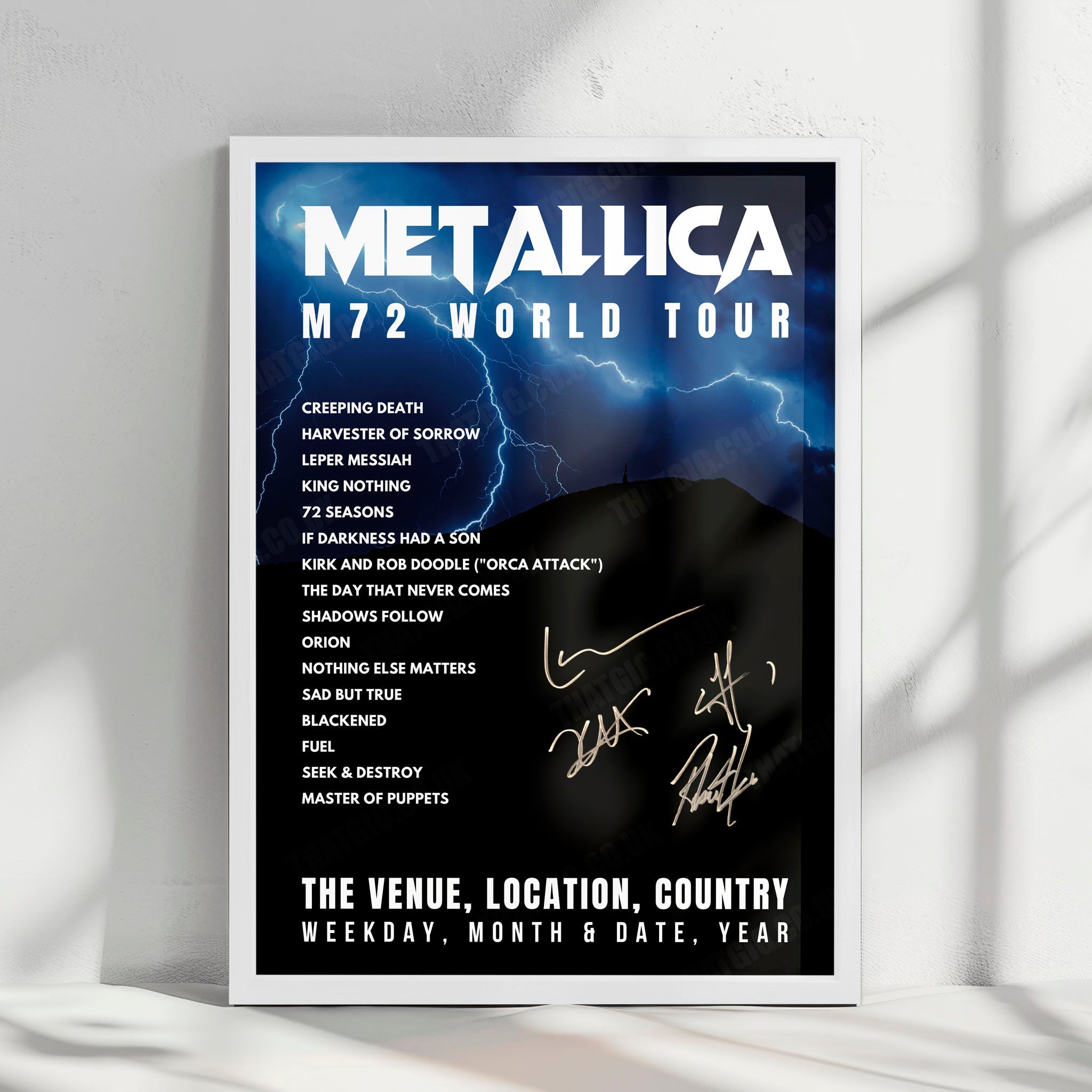 Metallica Setlist Poster - State Farm Stadium, Glendale - September 1st, 2023
