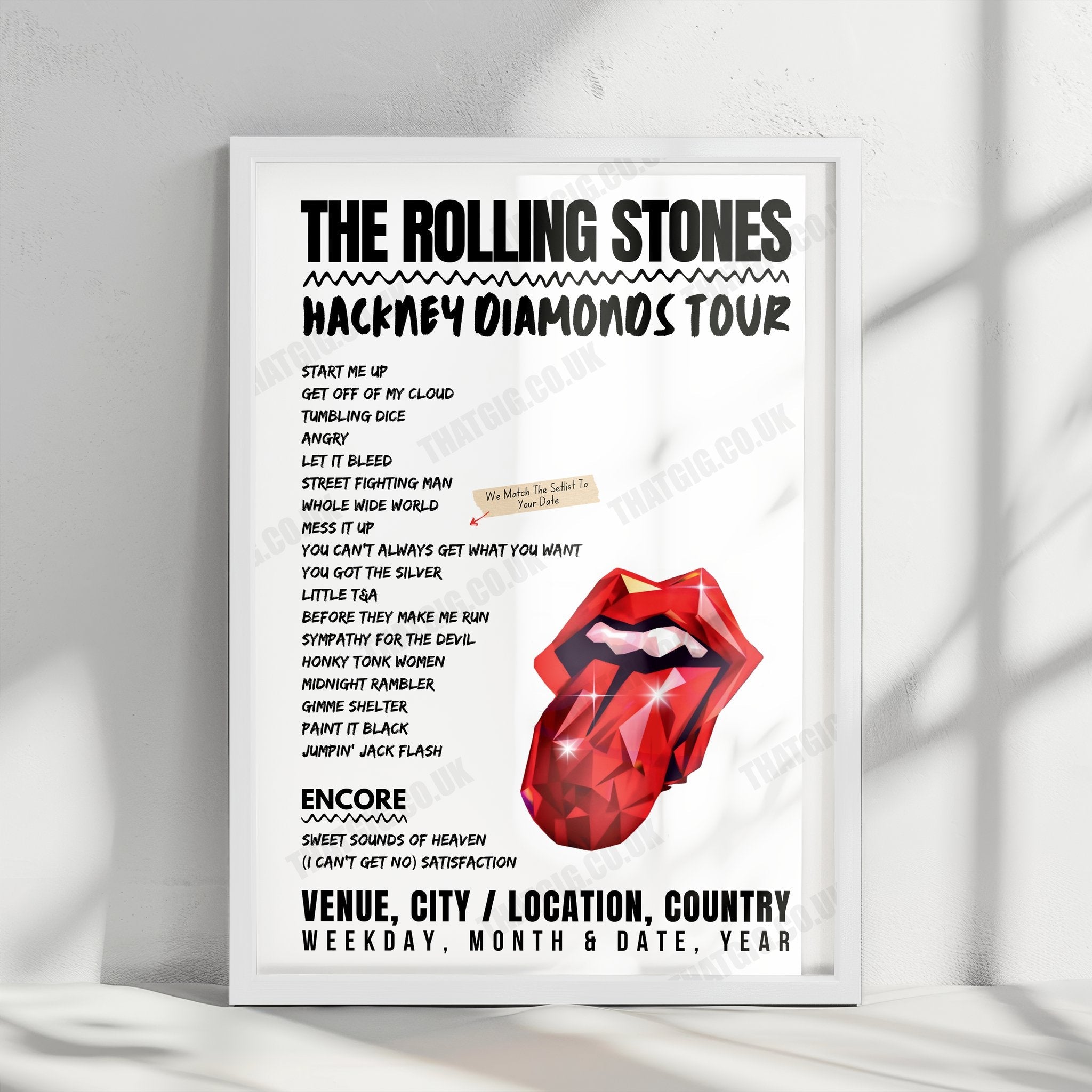 The Rolling Stones Setlist Poster - NRG Stadium, Houston, USA - April 28th, 2024