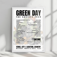 Green Day Setlist Poster - Coachella Festival 2025 - April 12th, 2025
