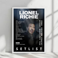 Lionel Richie Setlist Poster - Co-op Live, Manchester - June 12th, 2025