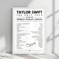 Taylor Swift Setlist Poster - Wembley Stadium, London, June 22nd 2024