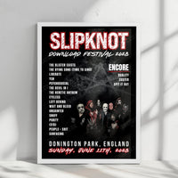 Slipknot Setlist Poster- Download Festival, Donington Park - June 11th, 2023