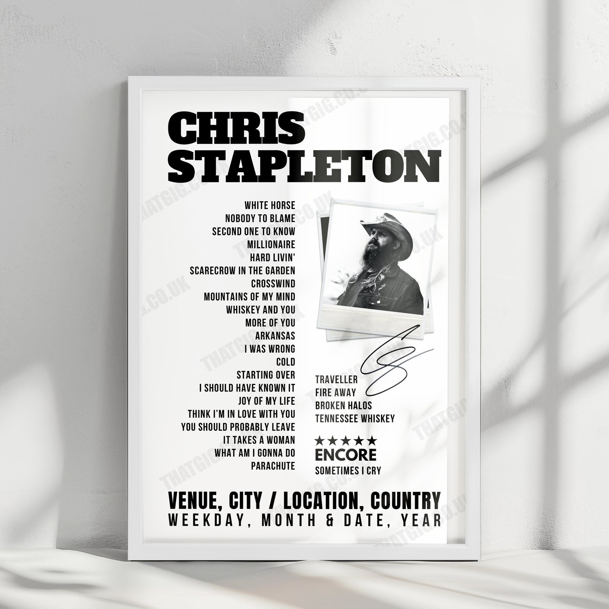 Chris Stapleton Concert Poster – Minute Maid Park, Houston, TX, USA – August 24th, 2024