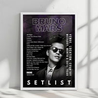 Bruno Mars Setlist Poster - Estádio Couto Pereira, Curitiba - October 31st, 2024