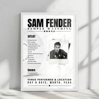 Sam Fender Setlist Poster - Zenith, Munich - March 12th, 2025