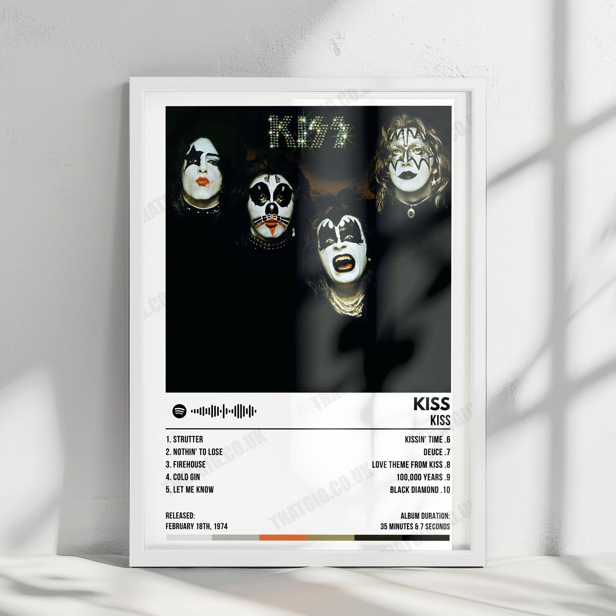 KISS "KISS" Album Cover Poster with Complete Tracklist