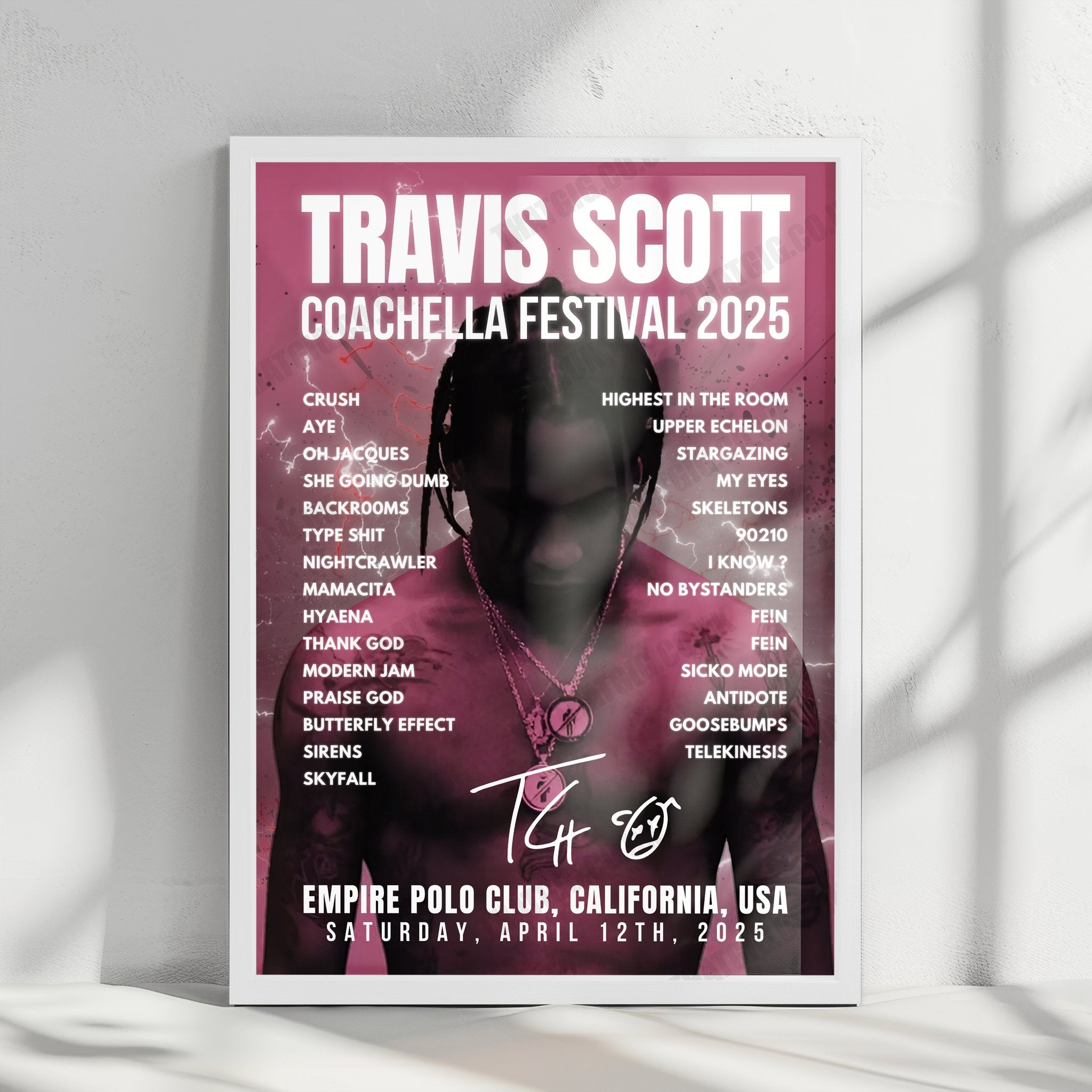 Travis Scott Setlist Poster - Empire Polo Club Festival - April 12th, 2025