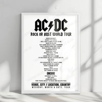 AC/DC Setlist Poster - Scottrade Center, St. Louis - February 20th, 2016