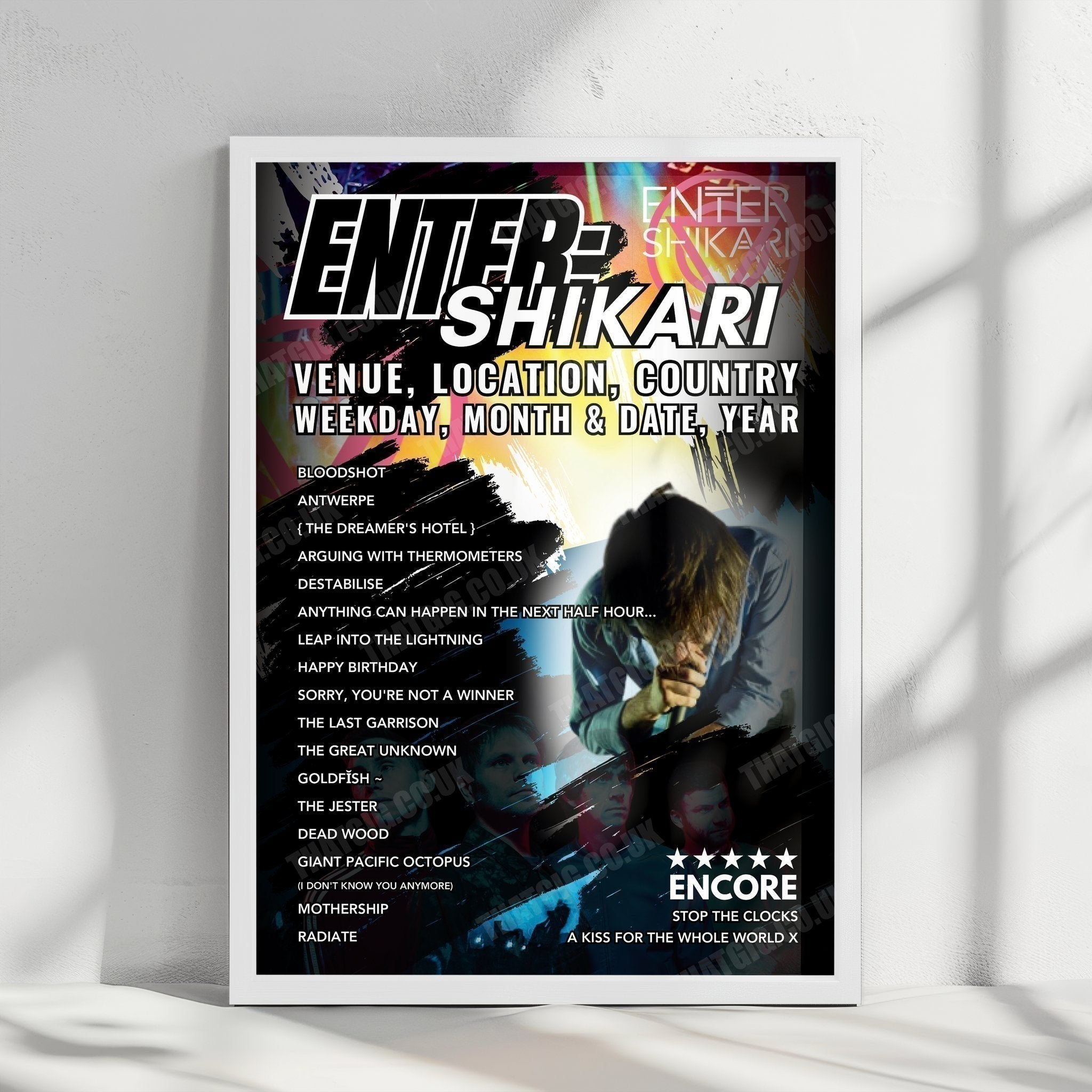 Enter Shikari Setlist Poster - The Howard Theatre, Washington, DC, USA - October 16th, 2024