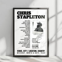 Chris Stapleton Concert Poster – Simmons Bank Arena, North Little Rock, AR, USA – August 22nd, 2024