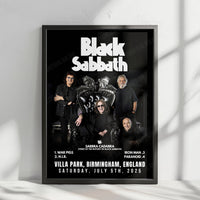 Black Sabbath Setlist Poster - Back to the Beginning - Villa Park, Birmingham - July 5th, 2025