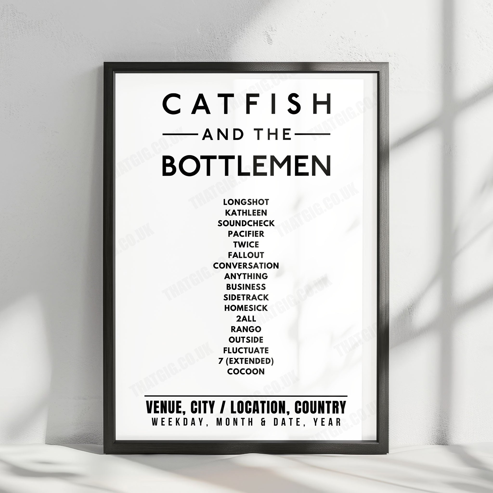 Catfish and the Bottlemen Setlist Poster - Bramham Park, Bramham - August 28th, 2021
