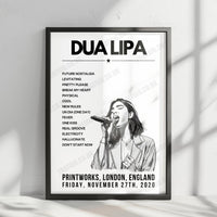 Dua Lipa Setlist Poster - Printworks, London - November 27th, 2020