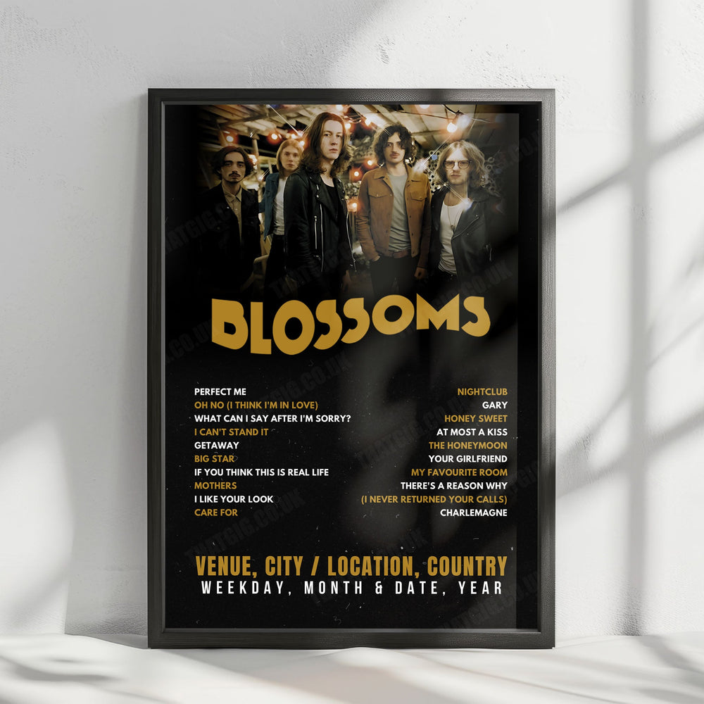 Blossoms Setlist Poster - Ziggo Dome, Amsterdam - May 10th, 2025