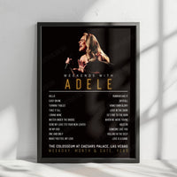 Adele Setlist Poster - The Colosseum at Caesars Palace, Las Vegas - May 24th, 2024
