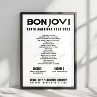 Bon Jovi Setlist Poster - FLA Live Arena, Sunrise - April 16th, 2022