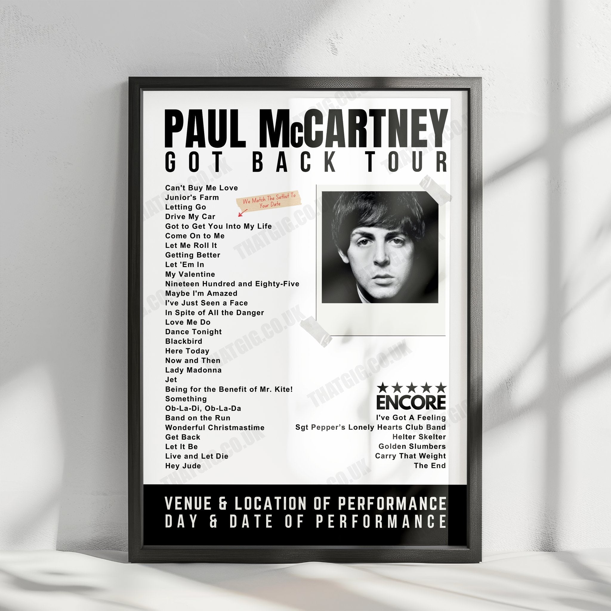 Paul McCartney Setlist Poster - Heritage Bank Stadium, Gold Coast - November 4th, 2023