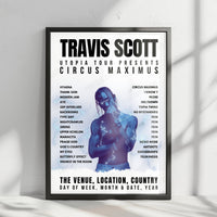 Travis Scott Setlist Poster - United Center, Chicago, USA - January 22nd, 2024