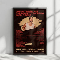 Justin Timberlake Setlist Poster - Honda Center, Anaheim, CA, USA - January 18th, 2025