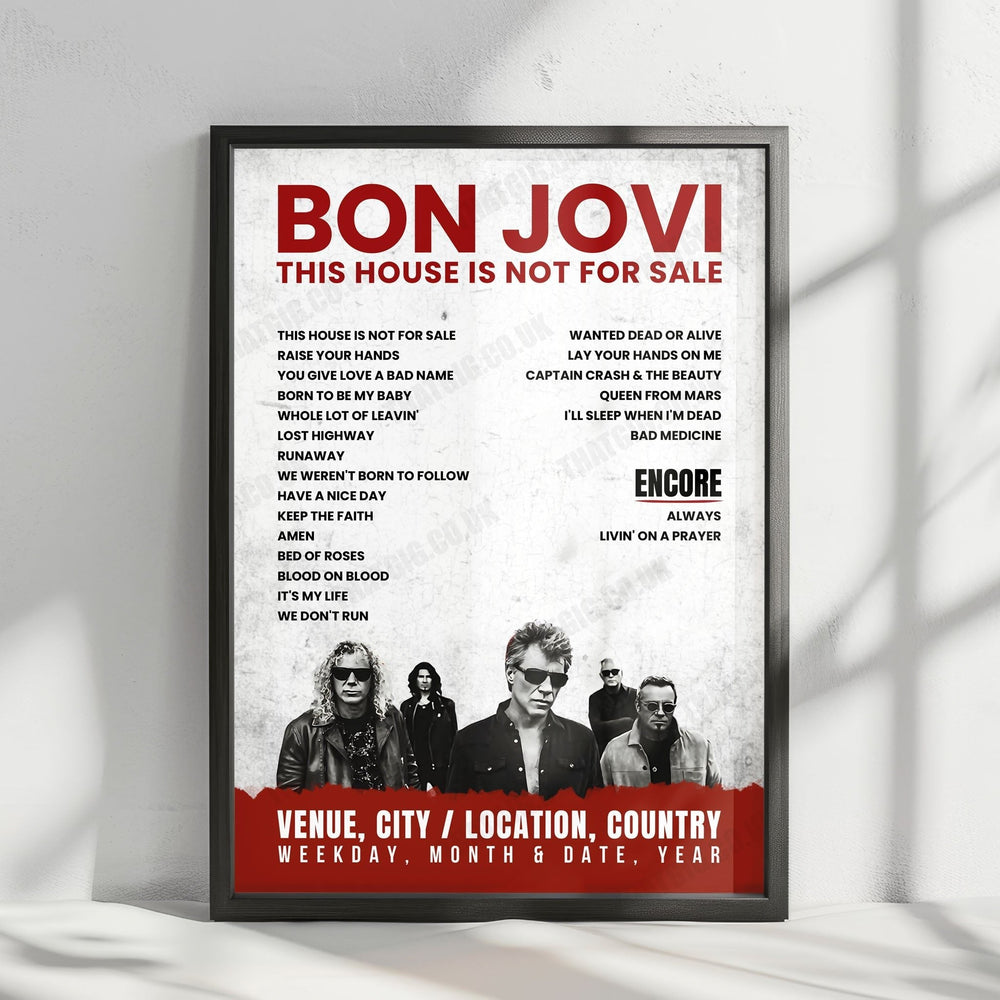 Bon Jovi Setlist Poster - T-Mobile Arena, Las Vegas - March 17th, 2018