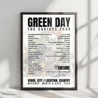 Green Day Setlist Poster - Coachella Festival 2025 - April 12th, 2025