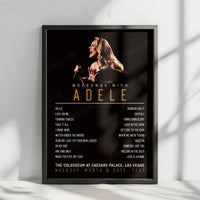 Adele Setlist Poster - The Colosseum at Caesars Palace, Las Vegas - December 23rd, 2022